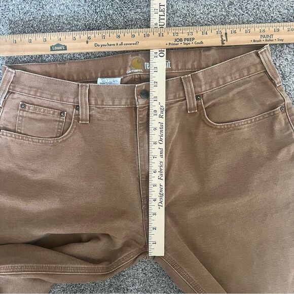 Carhartt 38x32 Men's Canvas Workwear Relaxed Fit Denim Pants - Brown - Picture 9 of 10